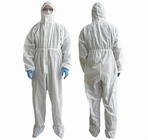 フードの防護服が付いている実験室のHazmatの分離の使い捨て可能な医学の保護つなぎ服 サプライヤー